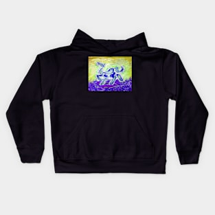 Abstract Horse Acrylic Painting - Royal Variant Kids Hoodie